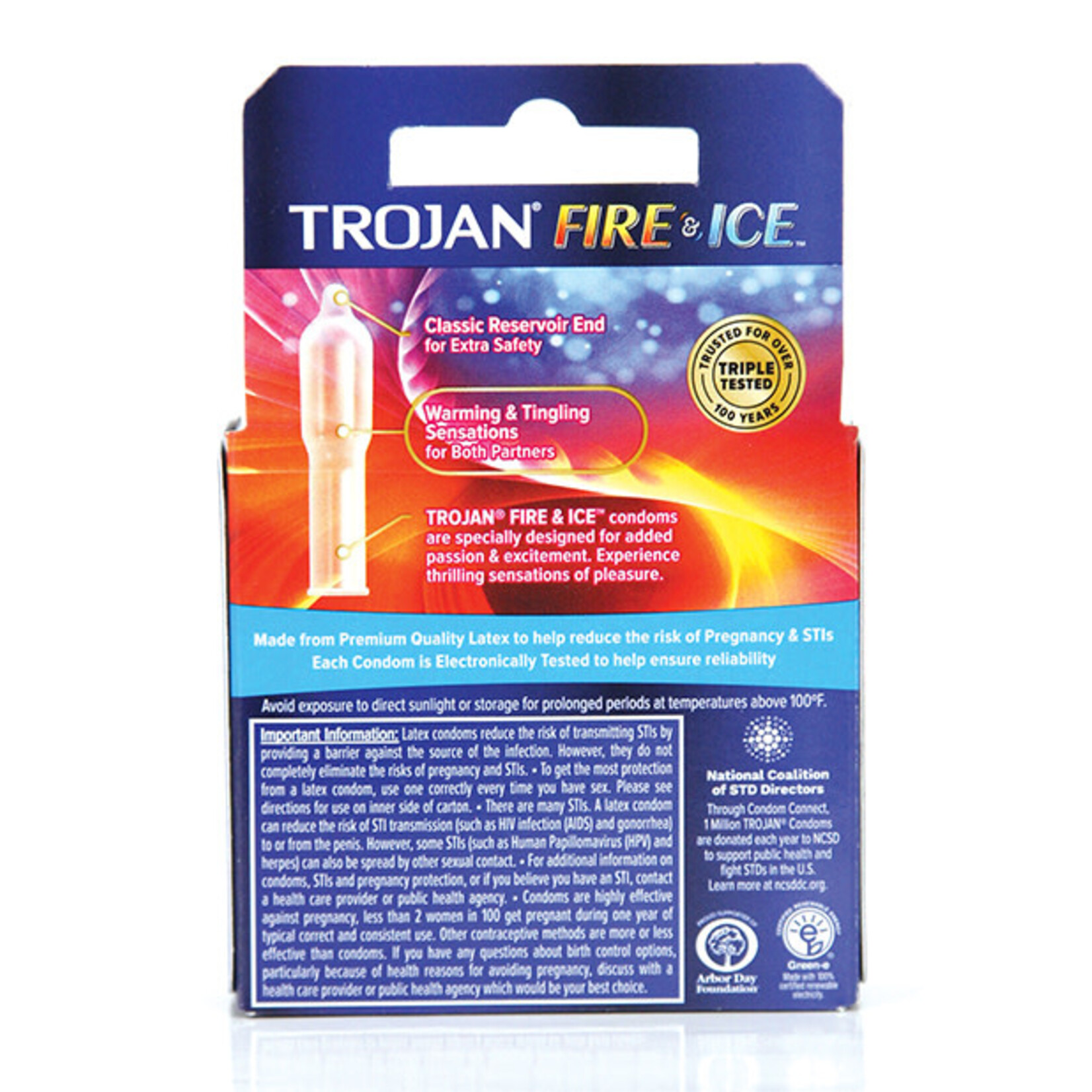 Trojan Condoms Trojan Fire and Ice Dual Action Lubricated Condoms - 3 Pack