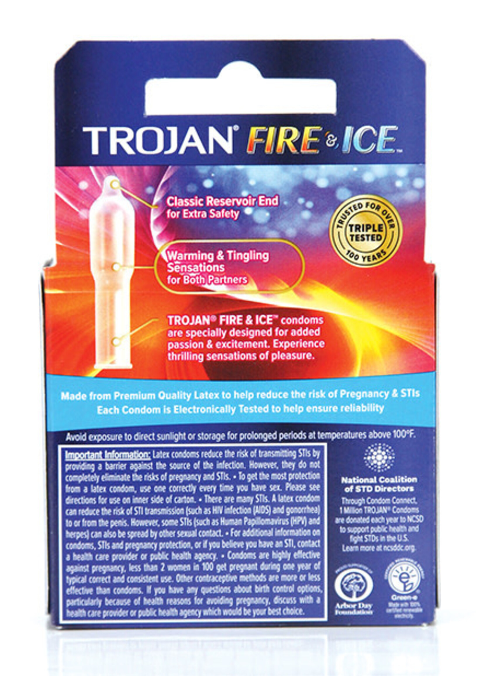 Trojan Condoms Trojan Fire and Ice Dual Action Lubricated Condoms - 3 Pack