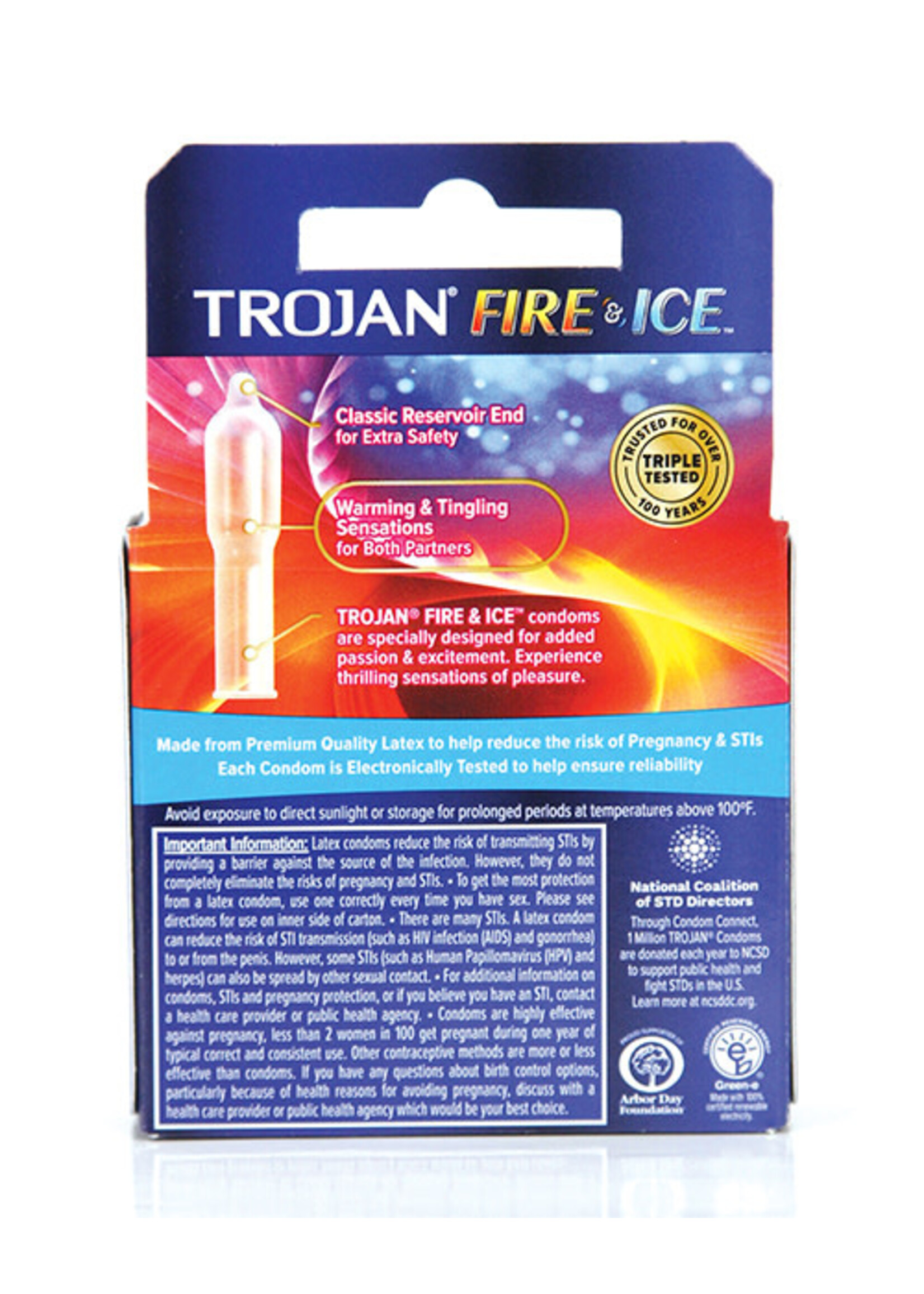 Trojan Condoms Trojan Fire and Ice Dual Action Lubricated Condoms - 3 Pack