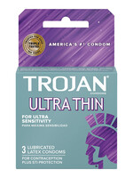 Trojan Condoms Trojan Condom Sensitivity Ultra Thin Lubricated 3 Pack