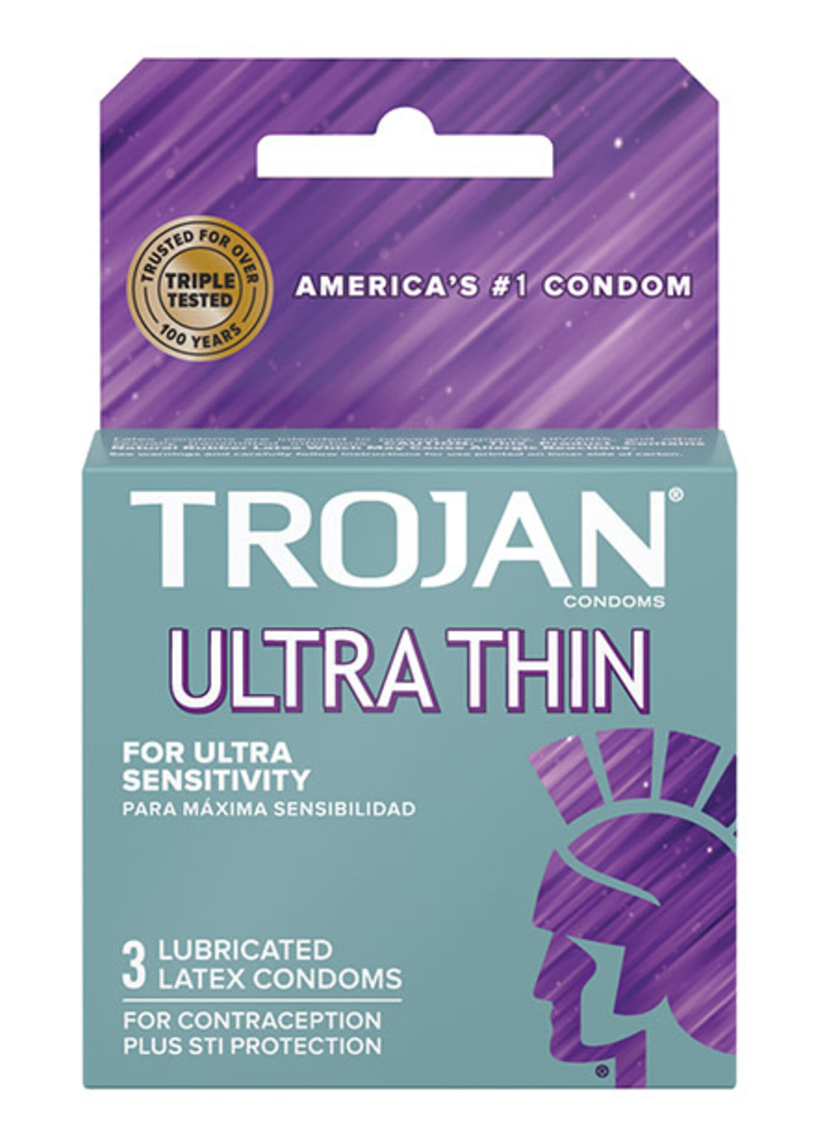 Trojan Condoms Trojan Condom Sensitivity Ultra Thin Lubricated 3 Pack