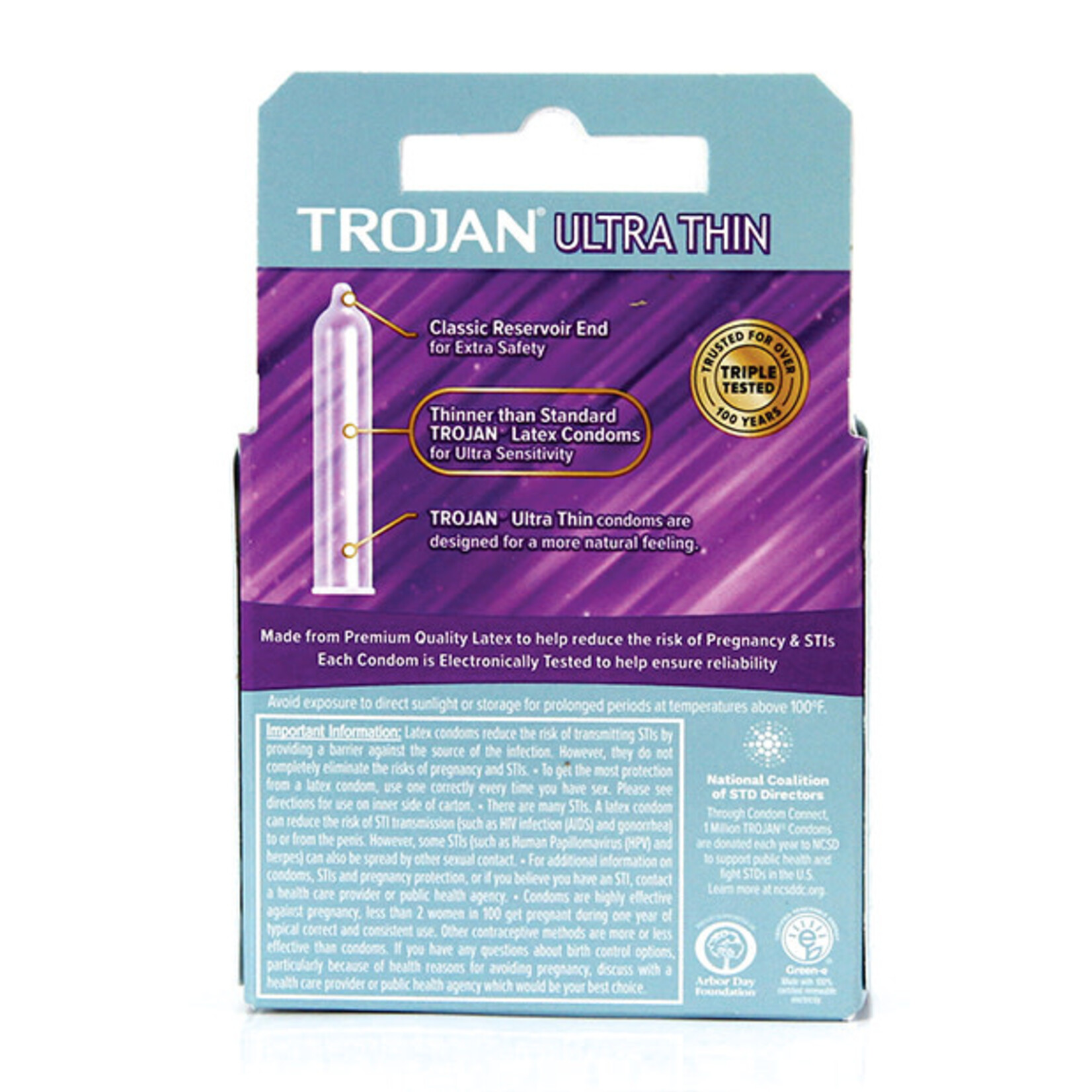 Trojan Condoms Trojan Condom Sensitivity Ultra Thin Lubricated 3 Pack