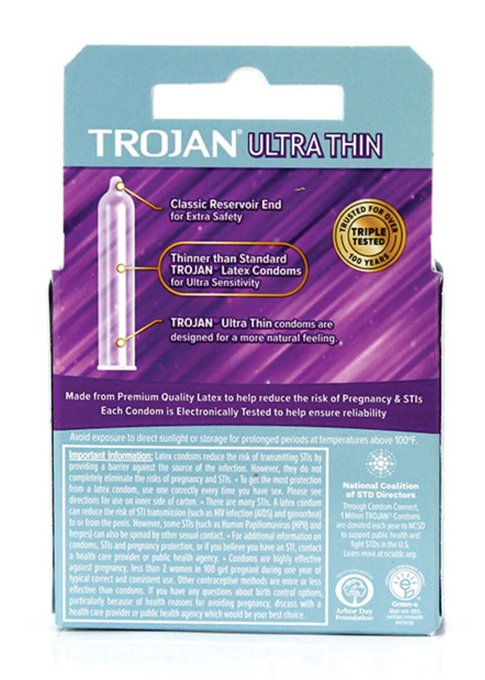Trojan Condoms Trojan Condom Sensitivity Ultra Thin Lubricated 3 Pack