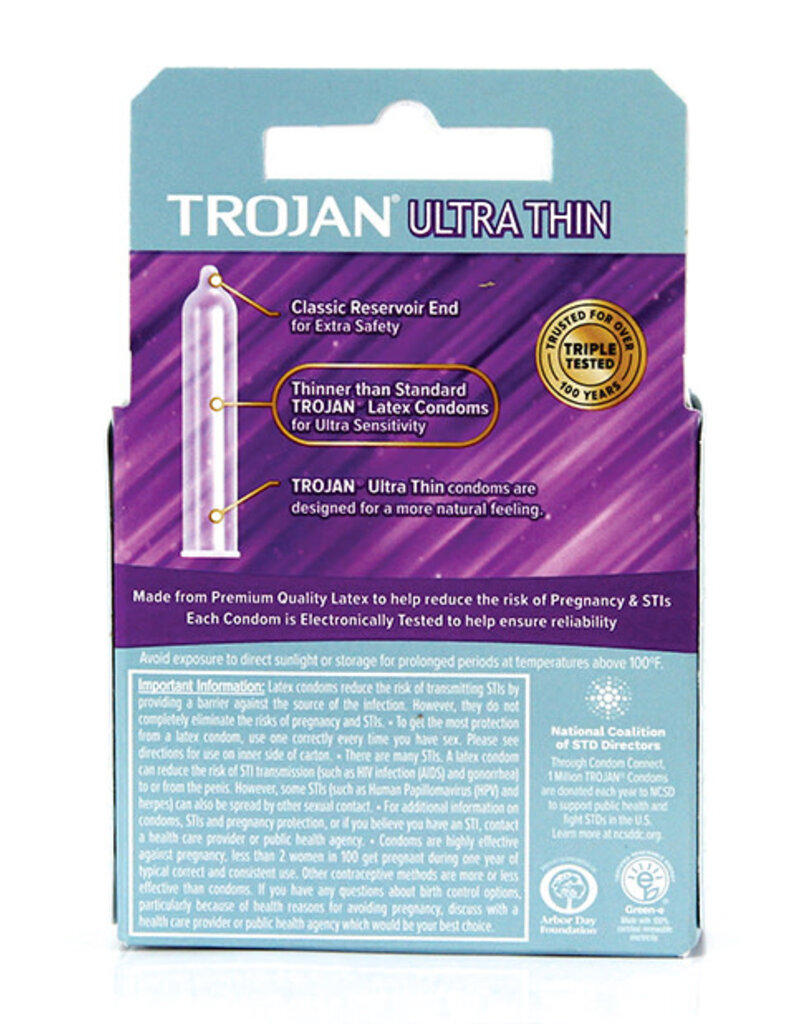 Trojan Condoms Trojan Condom Sensitivity Ultra Thin Lubricated 3 Pack