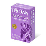 Trojan Condoms Trojan Her Pleasure Lubricated Condoms - Box of 12