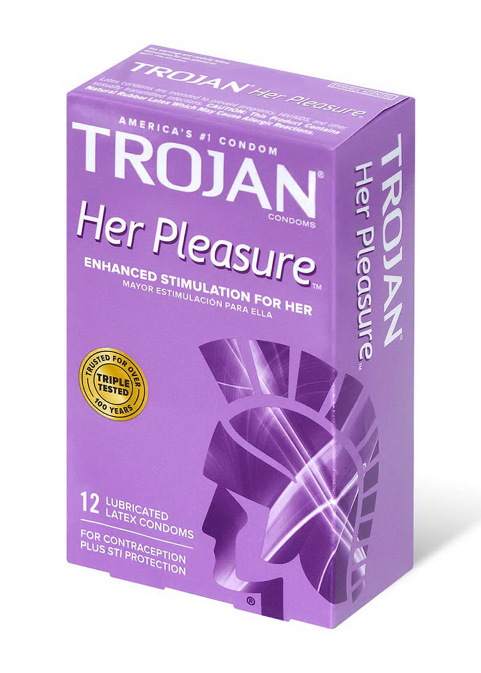 Trojan Condoms Trojan Her Pleasure Lubricated Condoms - Box of 12