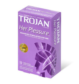Trojan Condoms Trojan Her Pleasure Lubricated Condoms - Box of 12