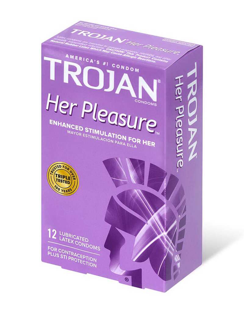 Trojan Condoms Trojan Her Pleasure Lubricated Condoms - Box of 12