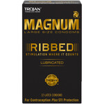 Trojan Condoms Trojan Magnum Ribbed Condoms - Box of 12