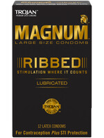 Trojan Condoms Trojan Magnum Ribbed Condoms - Box of 12