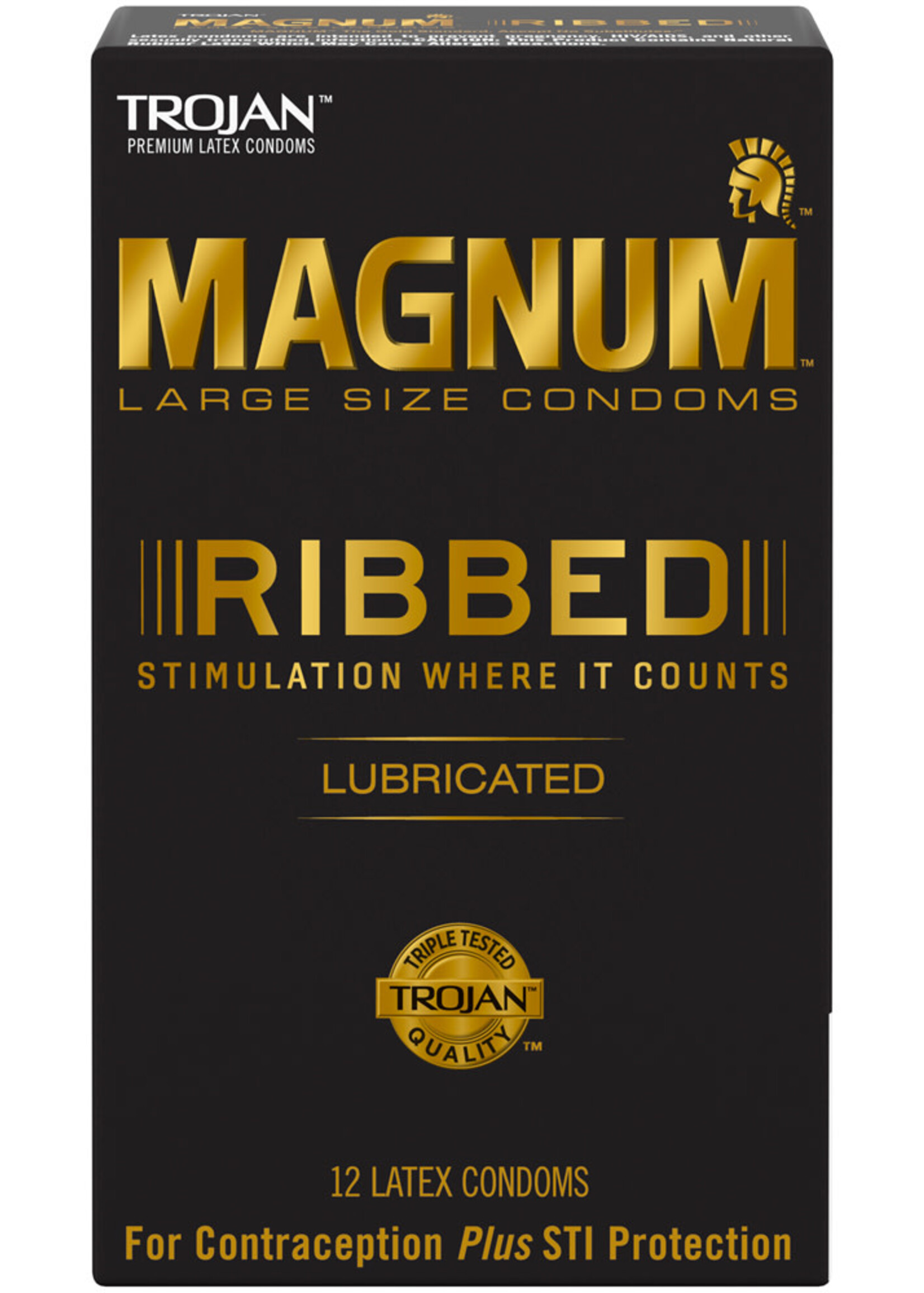 Trojan Condoms Trojan Magnum Ribbed Condoms - Box of 12
