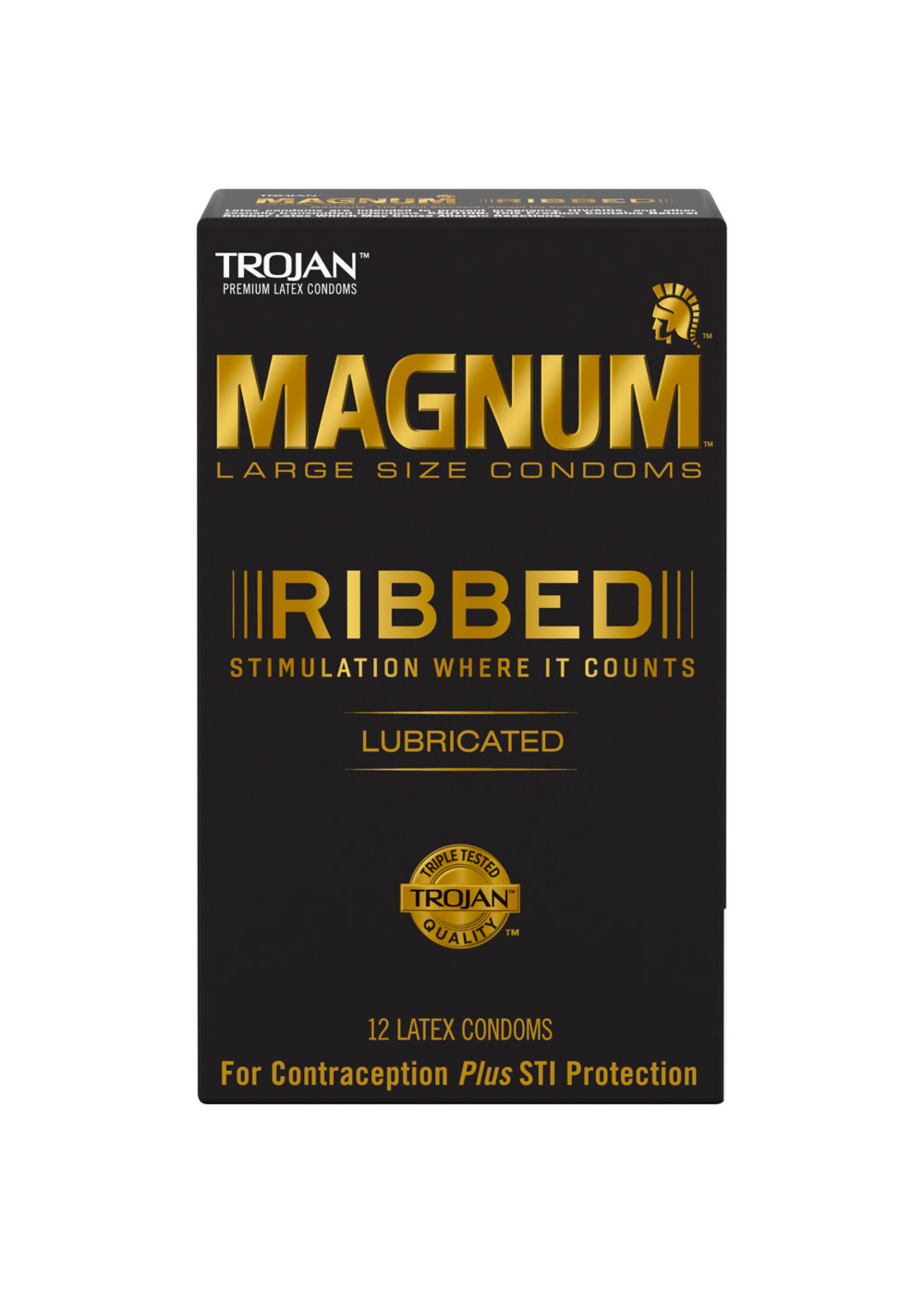 Trojan Condoms Trojan Magnum Ribbed Condoms - Box of 12
