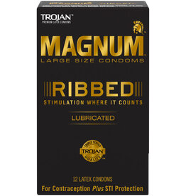 Trojan Condoms Trojan Magnum Ribbed Condoms - Box of 12