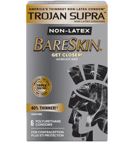 Trojan Condoms Trojan Supra Bareskin Non Latex Lubricated 6 Pack