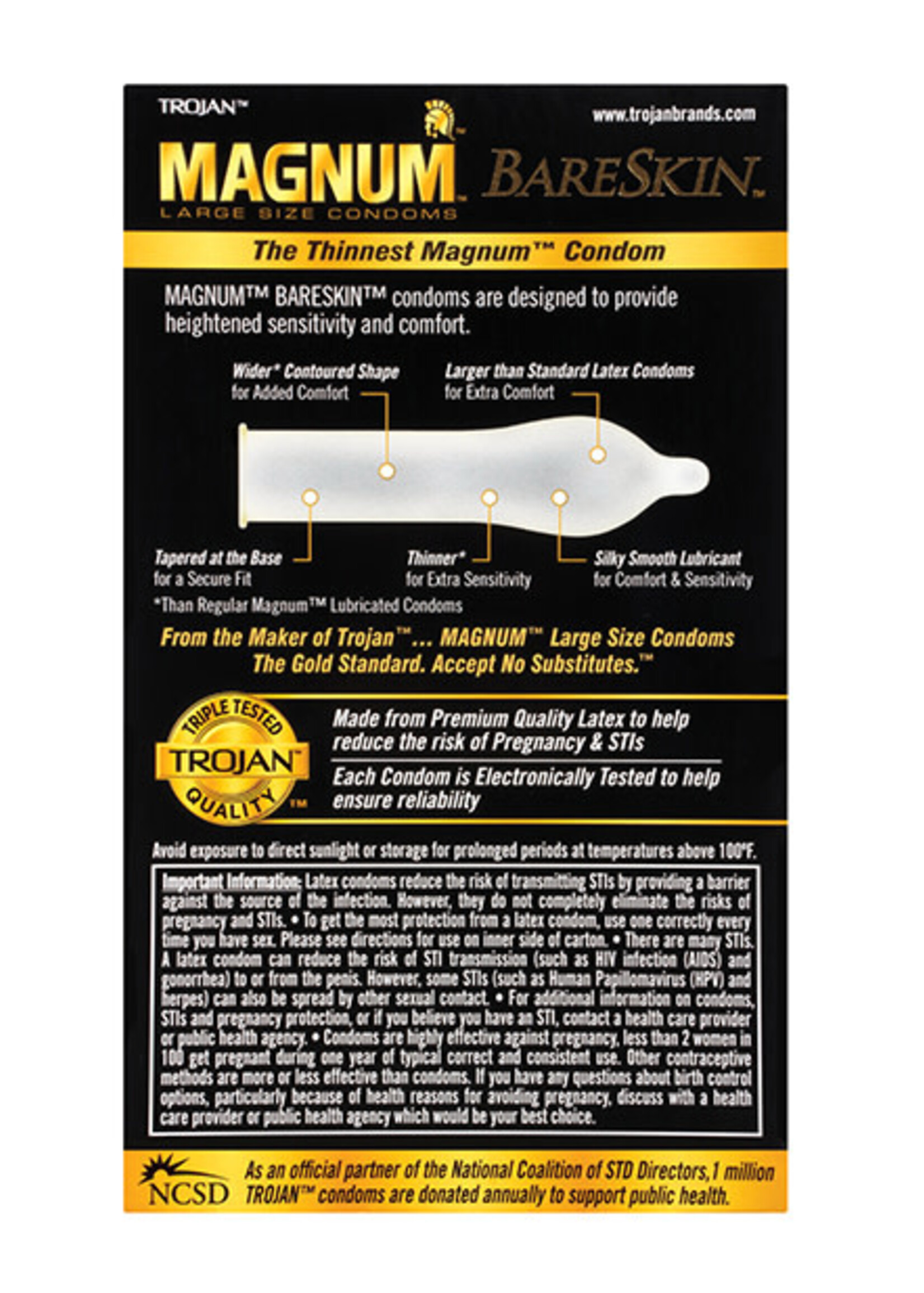 Trojan Condoms Trojan Magnum Bareskin Condoms - 10 pack
