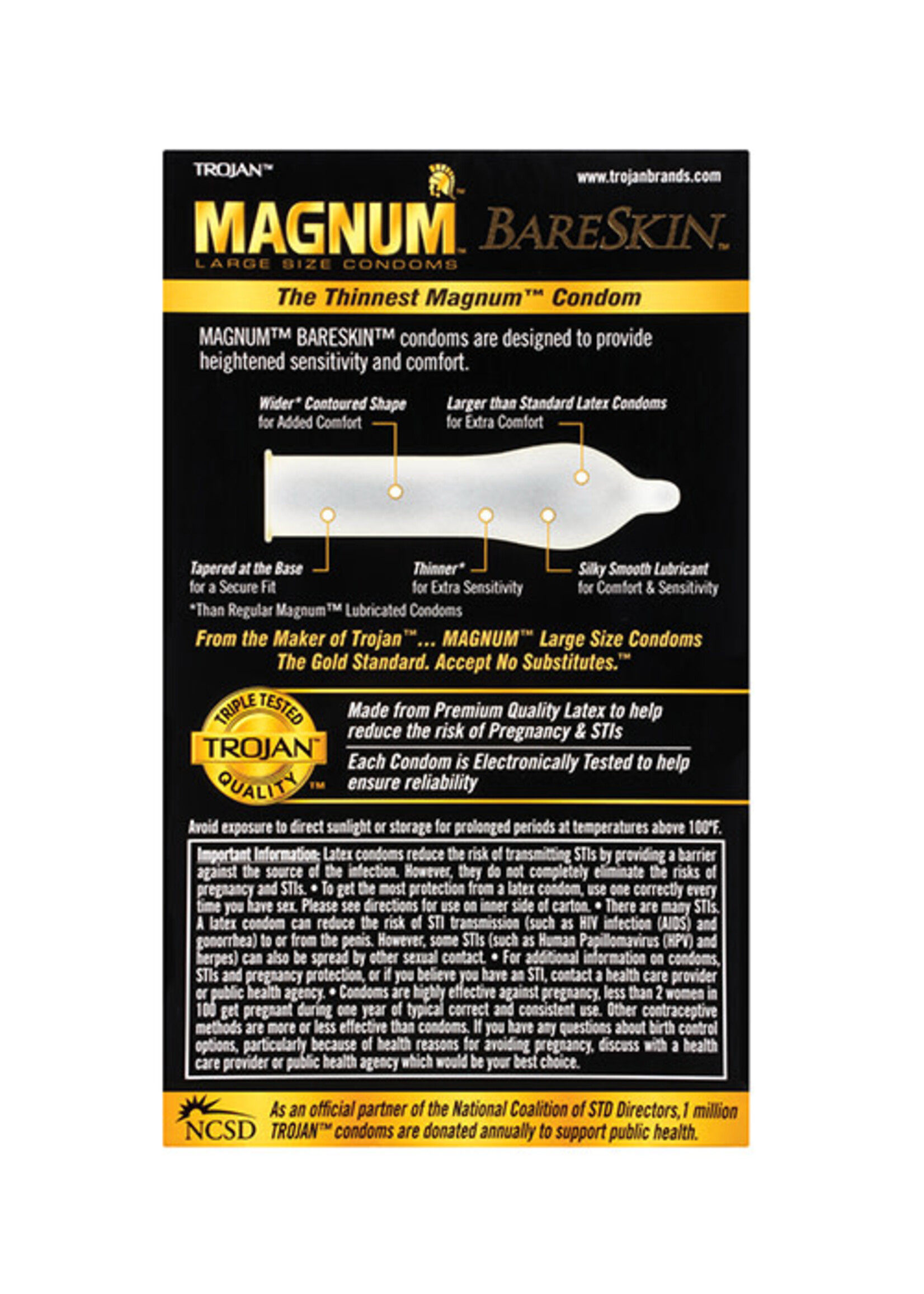 Trojan Condoms Trojan Magnum Bareskin Condoms - 10 pack