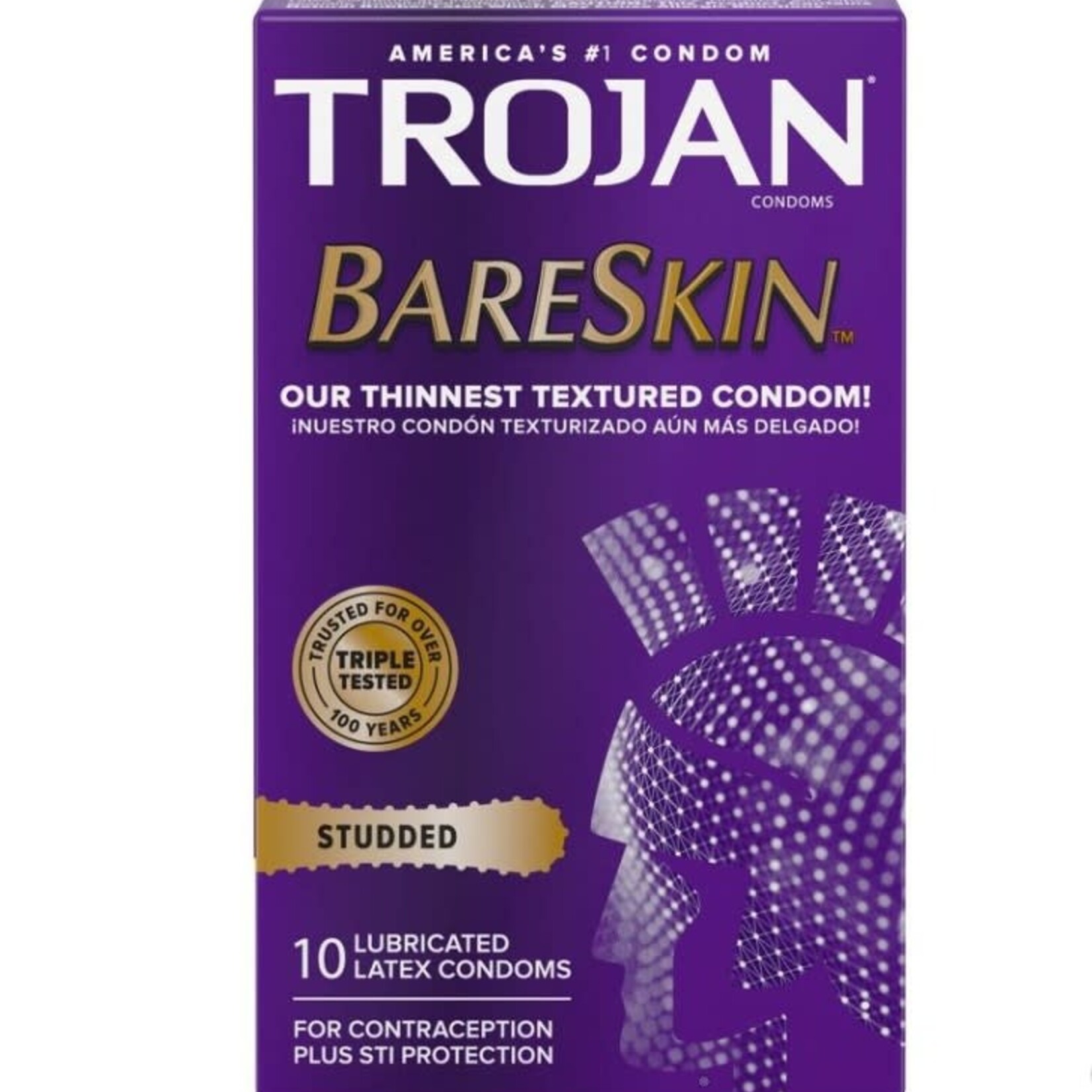 Trojan Condoms Trojan Studded Bareskin Condoms - Box of 10