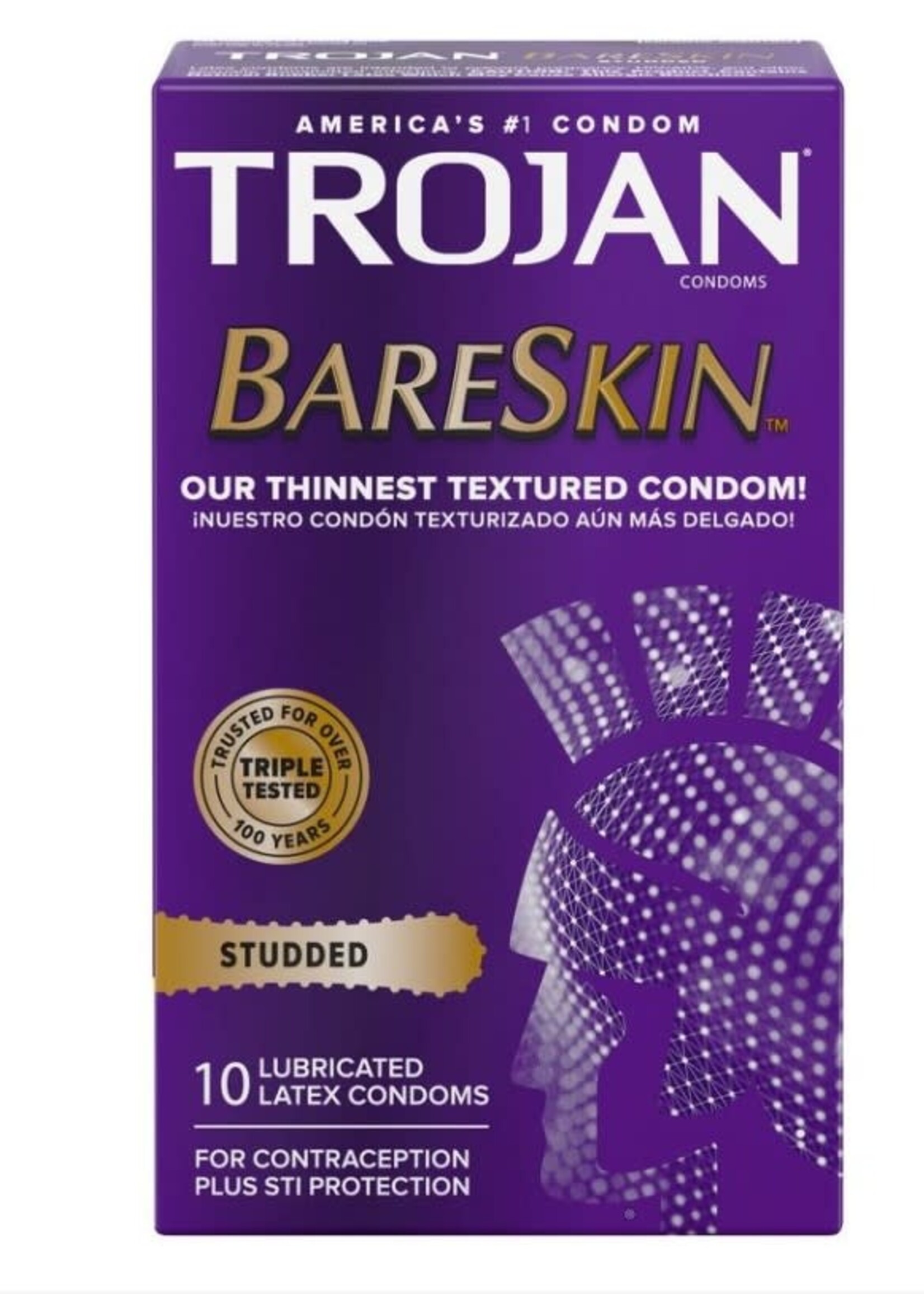 Trojan Condoms Trojan Studded Bareskin Condoms - Box of 10