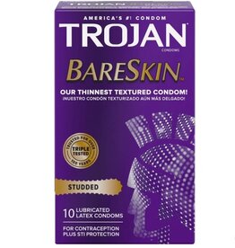Trojan Trojan Studded Bareskin Condoms - Box of 10