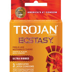 Trojan Condoms Trojan Ultra Ribbed Ecstasy Condoms - Box of 3