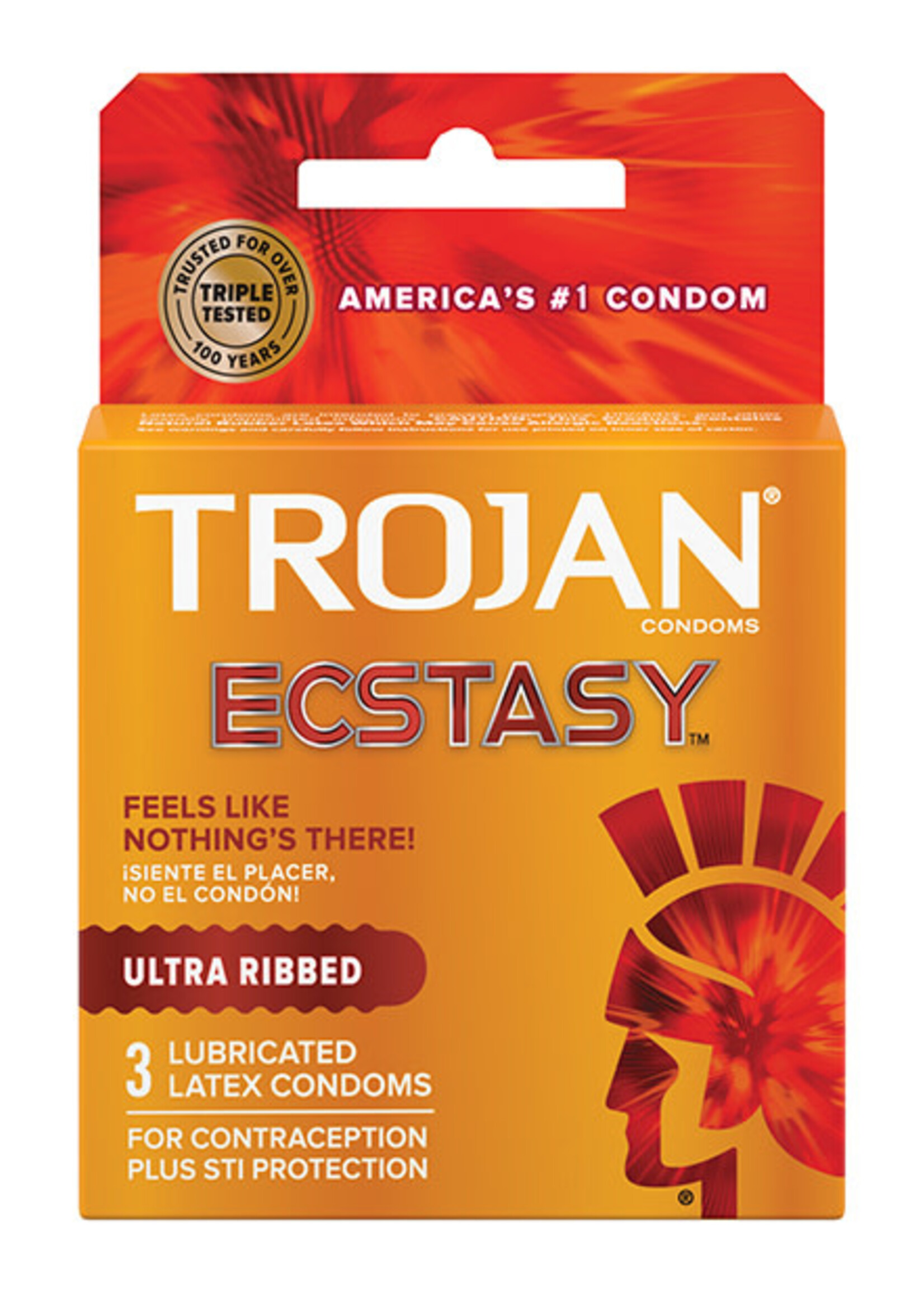 Trojan Condoms Trojan Ultra Ribbed Ecstasy Condoms - Box of 3