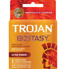 Trojan Trojan Ultra Ribbed Ecstasy Condoms - Box of 3