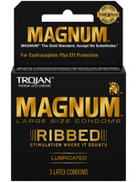 Trojan Condoms Trojan Magnum Ribbed Condoms - Box of 3
