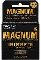 Trojan Condoms Trojan Magnum Ribbed Condoms - Box of 3