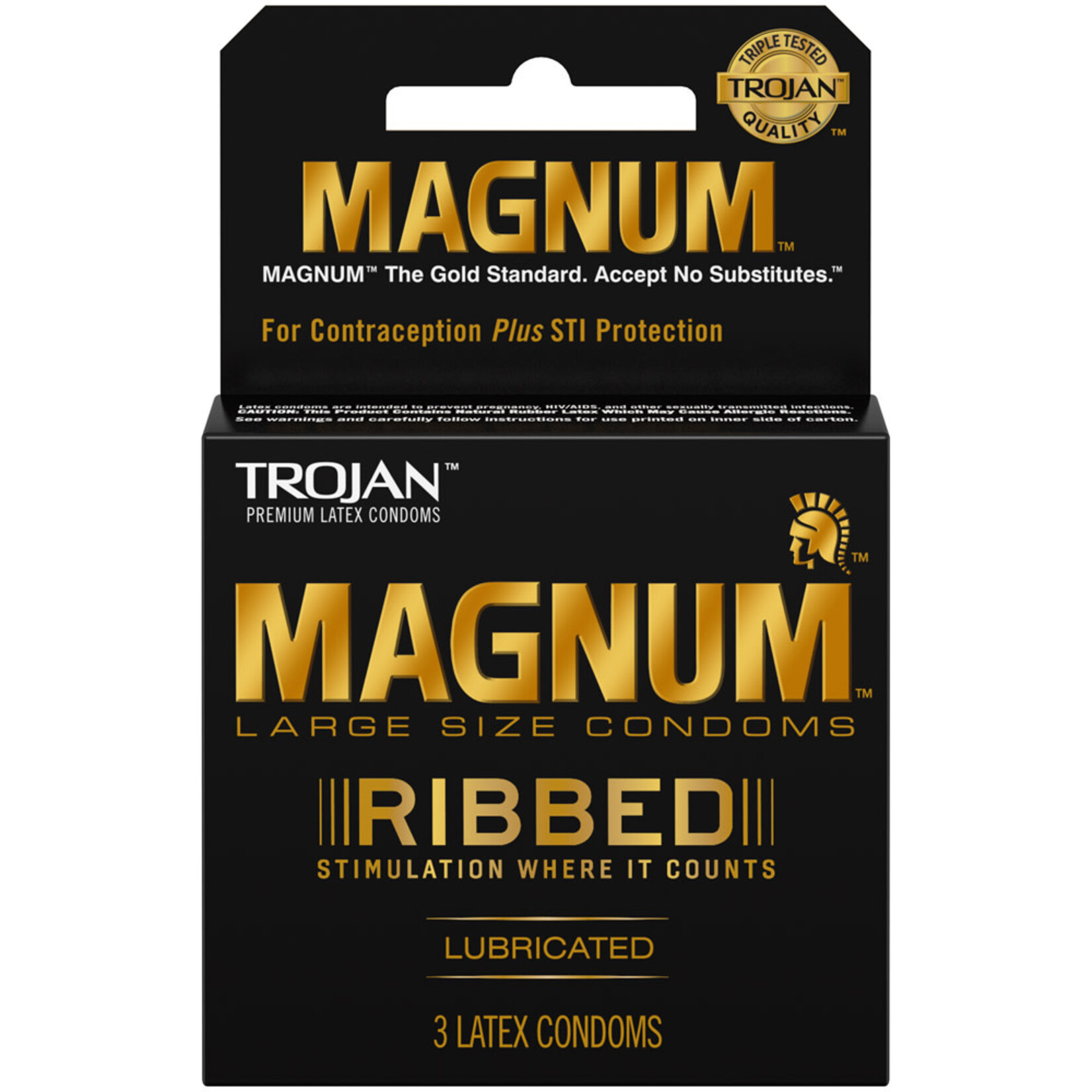 Trojan Condoms Trojan Magnum Ribbed Condoms - Box of 3