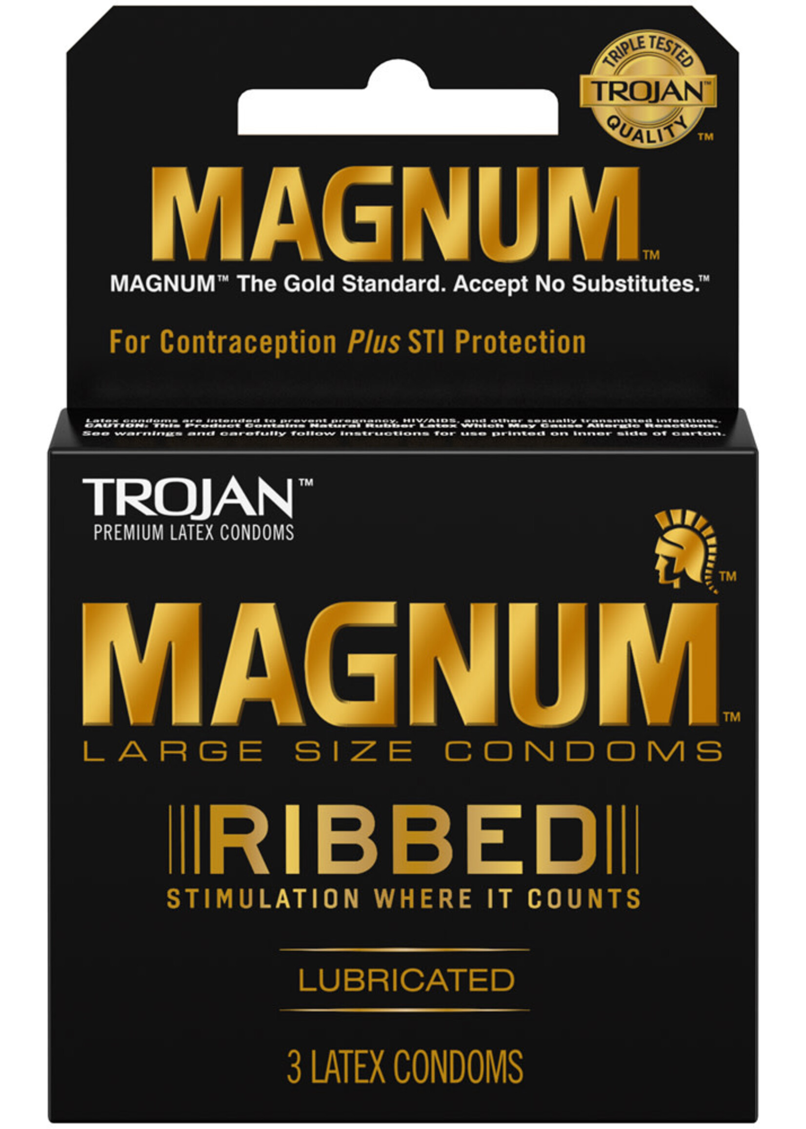 Trojan Condoms Trojan Magnum Ribbed Condoms - Box of 3