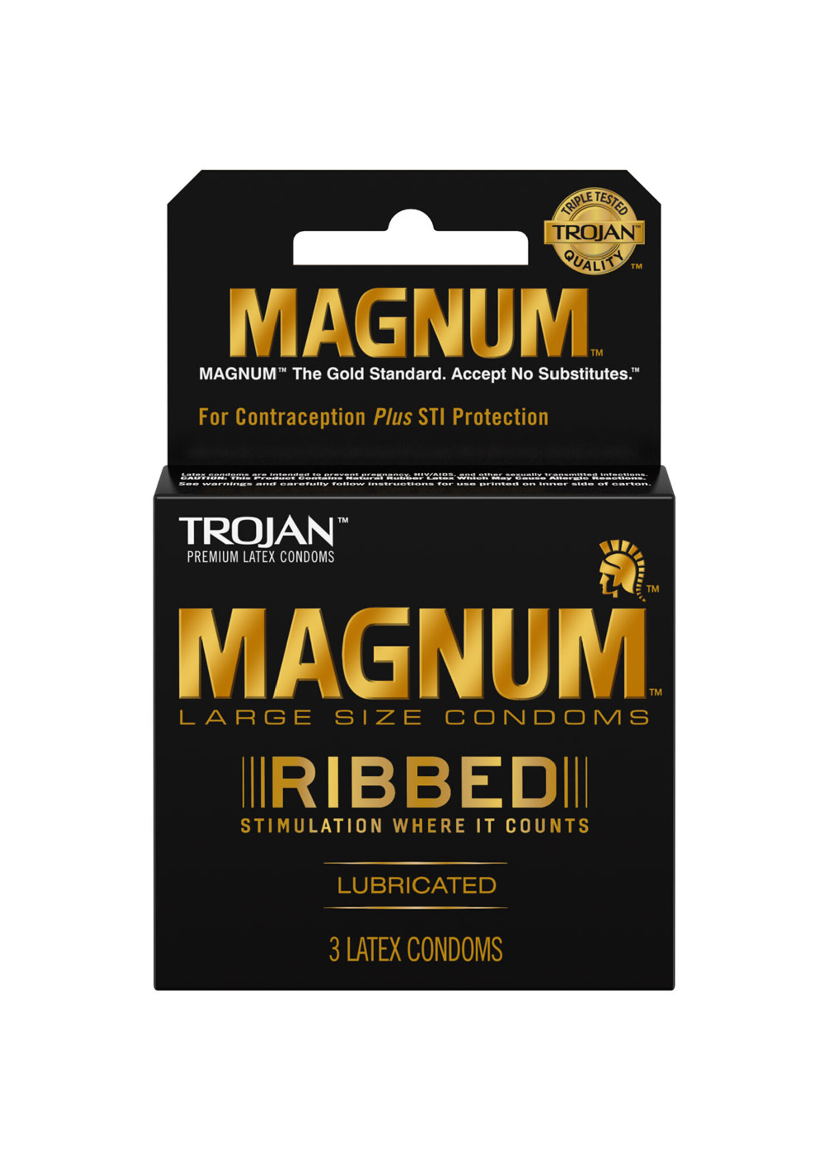 Trojan Condoms Trojan Magnum Ribbed Condoms - Box of 3