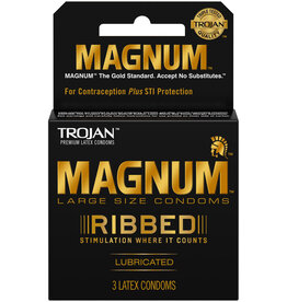 Trojan Condoms Trojan Magnum Ribbed Condoms - Box of 3