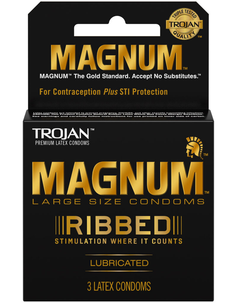 Trojan Condoms Trojan Magnum Ribbed Condoms - Box of 3