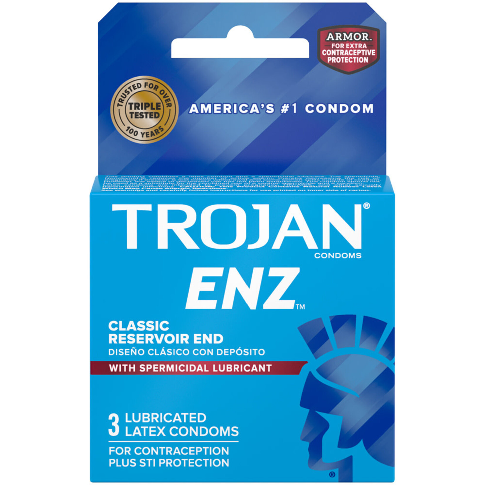 Trojan Condoms Trojan Condom Enz With Spermicidal Lubricant 3 Pack