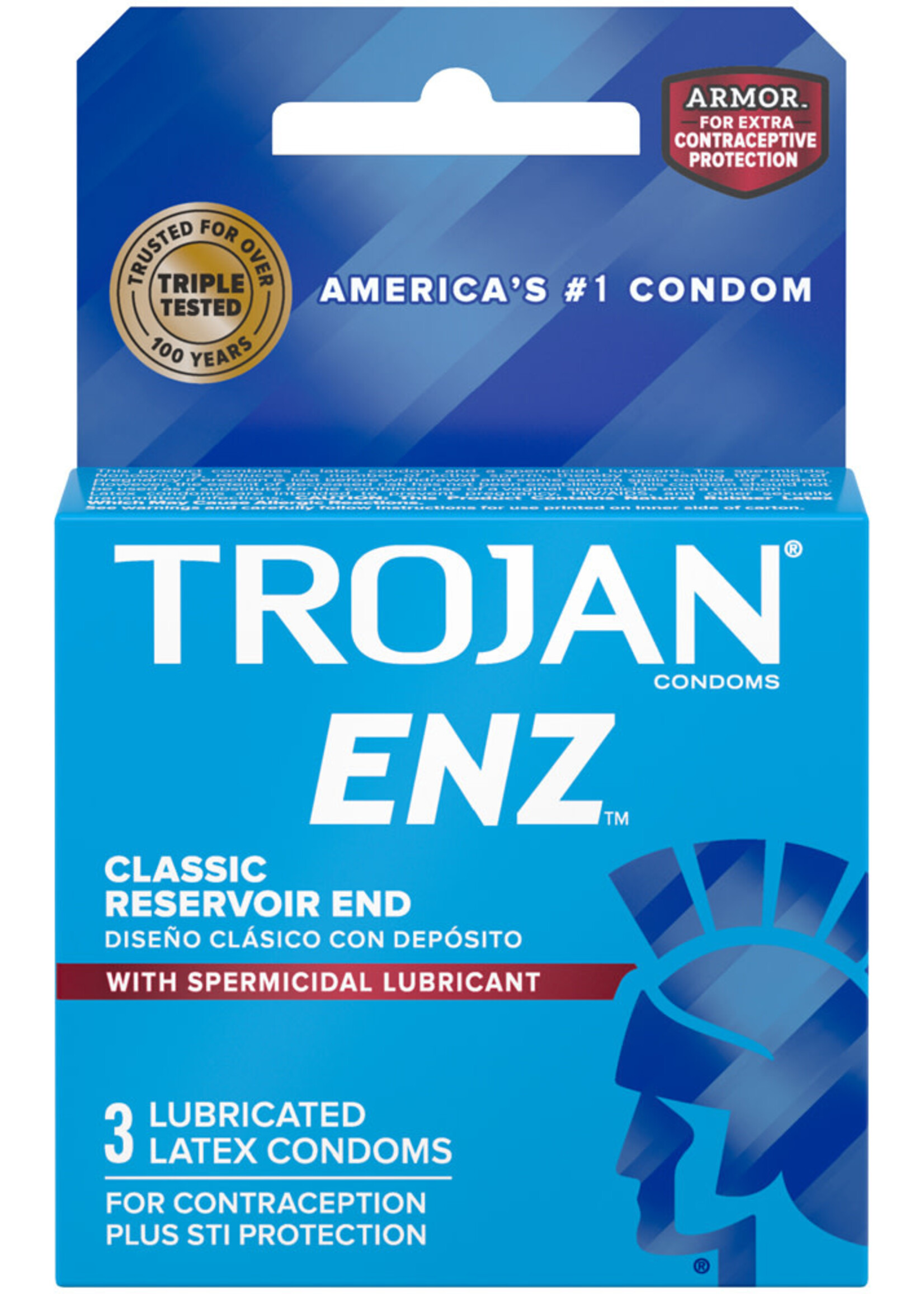 Trojan Condoms Trojan Condom Enz With Spermicidal Lubricant 3 Pack