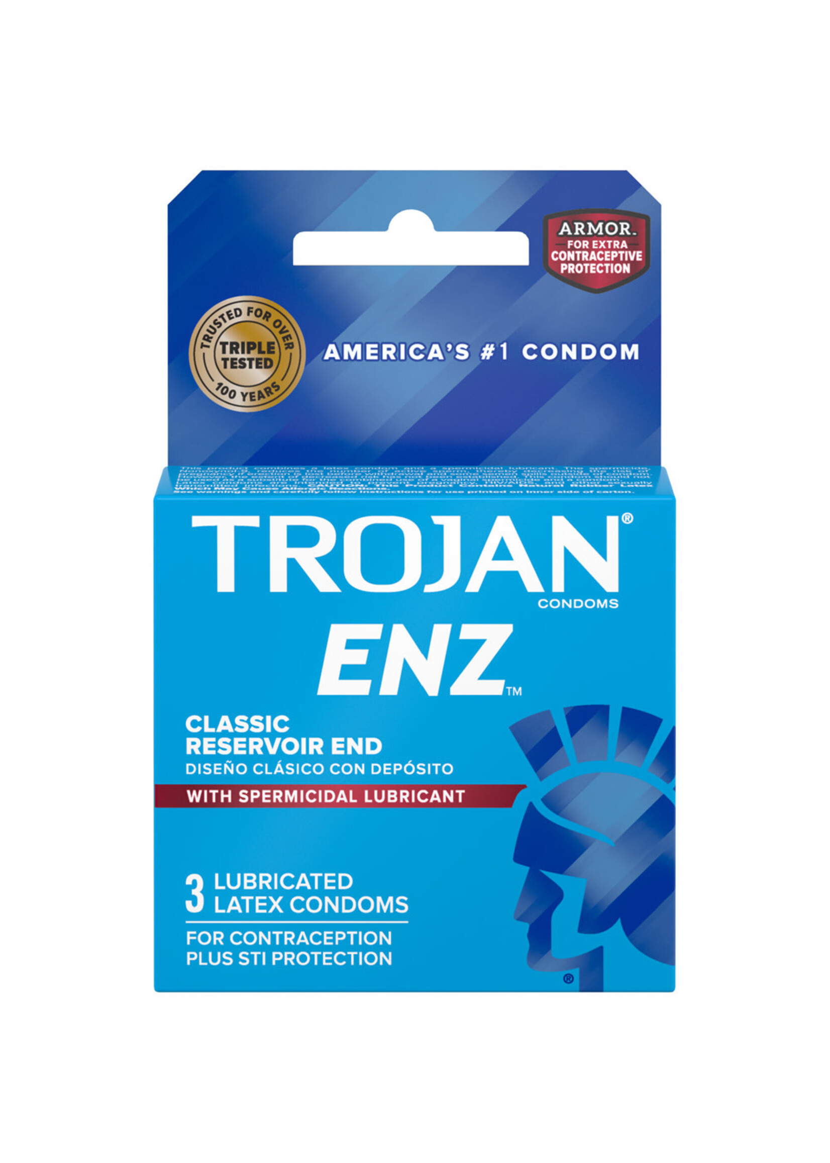Trojan Condoms Trojan Condom Enz With Spermicidal Lubricant 3 Pack
