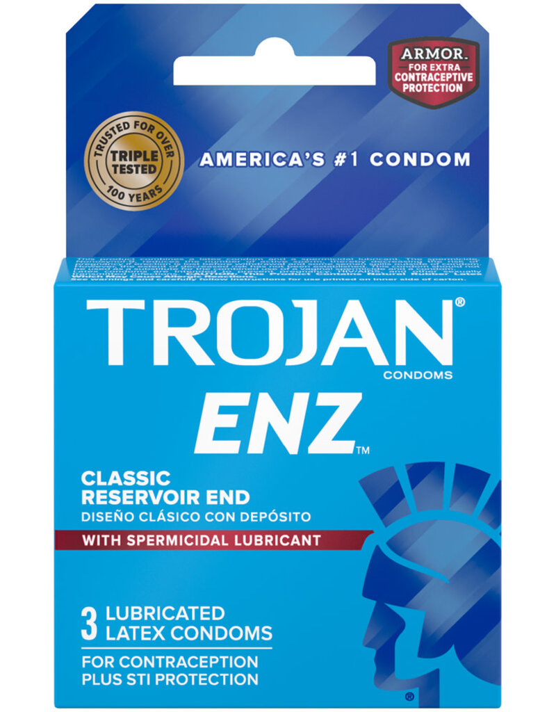 Trojan Trojan Condom Enz With Spermicidal Lubricant 3 Pack