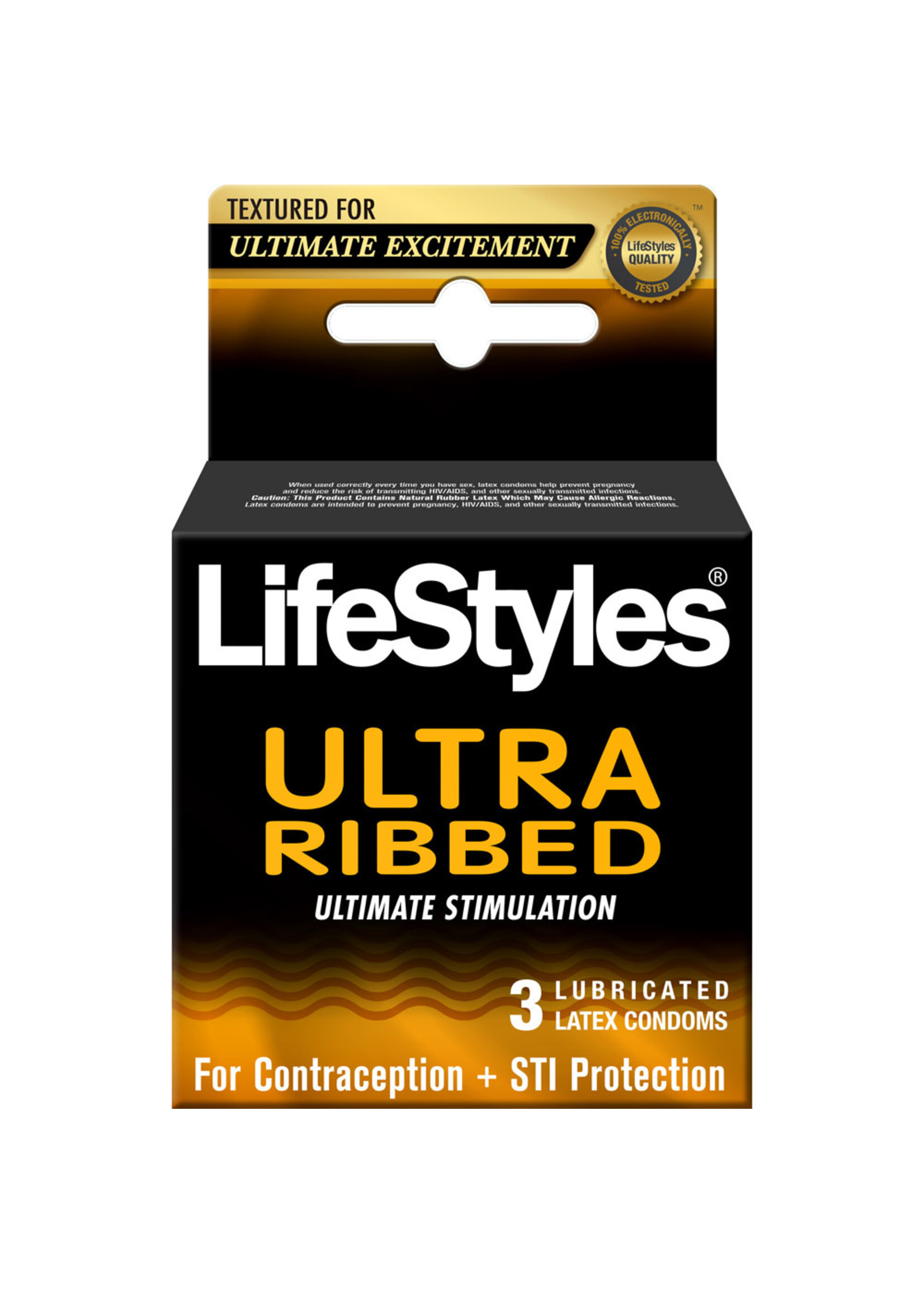 Lifestyles Lifestyles Condom Ribbed Pleasure Lubricated 3 Pack