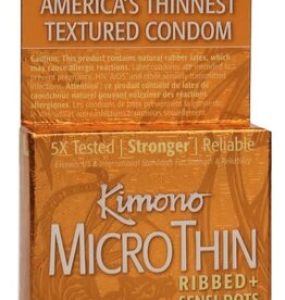 Kimono Kimono Textured Ribbed+Sensi Dots Condom - Box of 3