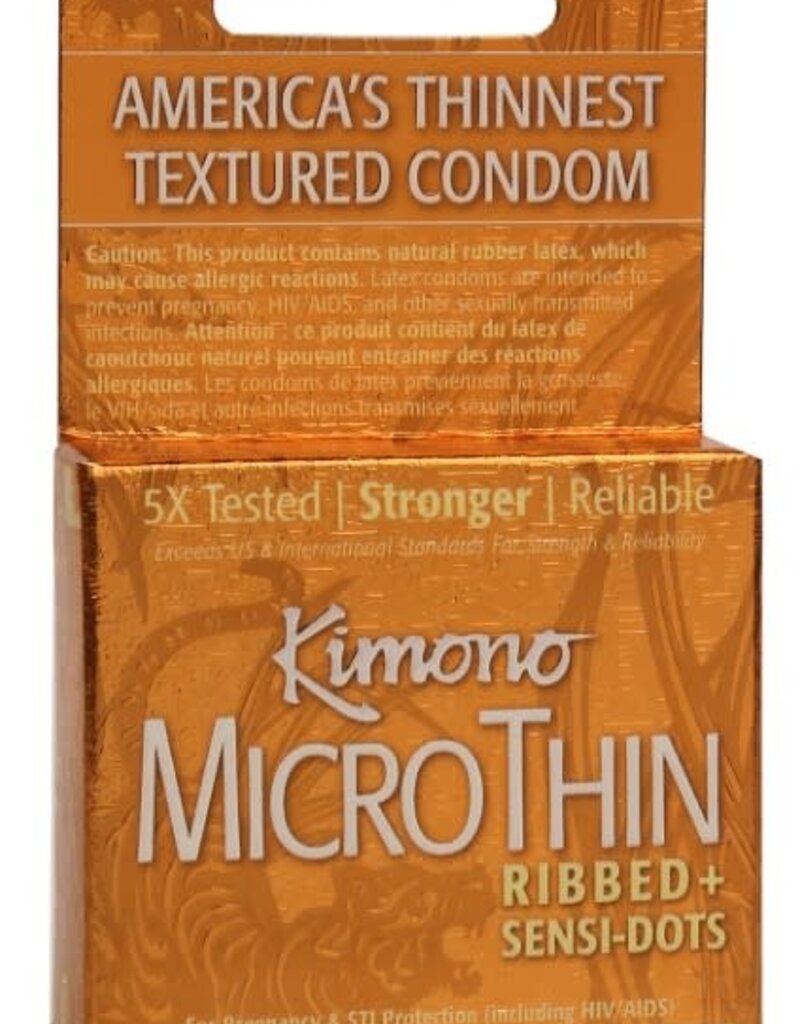 Kimono Kimono Textured Ribbed+Sensi Dots Condom - Box of 3