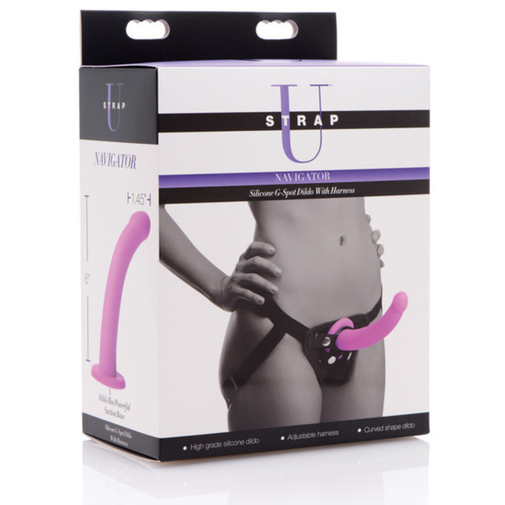 XR Brands Strap U Navigator Silicone G-Spot Dildo With Harness