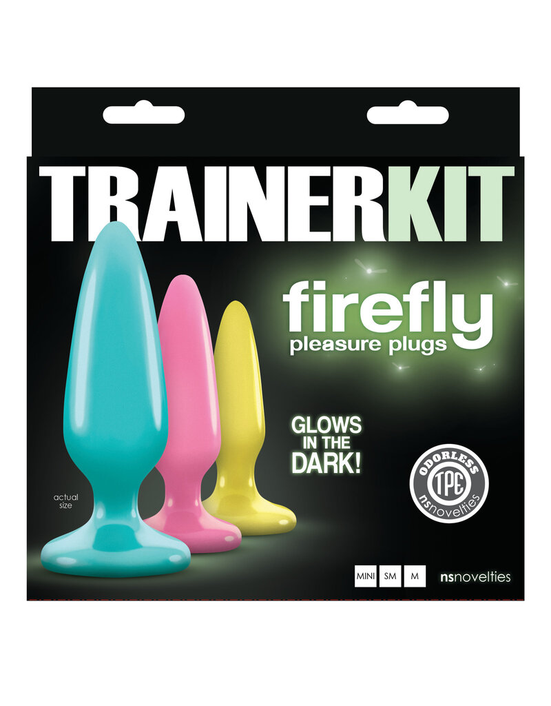 nsnovelties Firefly Pleasure Plugs Trainer Kit Assorted Glow In The Dark Colors 3 Each Per Set