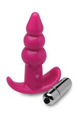 XR Brands Frisky Vibrating Ribbed Anal Plug