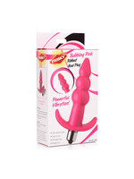 XR Brands Frisky Vibrating Ribbed Anal Plug