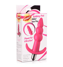 XR Brands Frisky Vibrating Ribbed Anal Plug