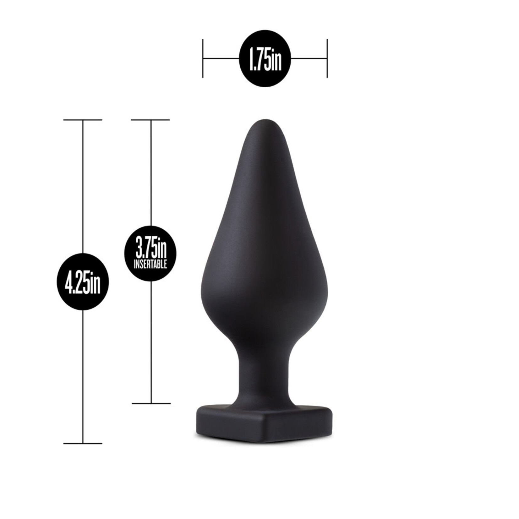 Blush Novelties Temptasia Fuck Me Silicone Butt Plug - Black