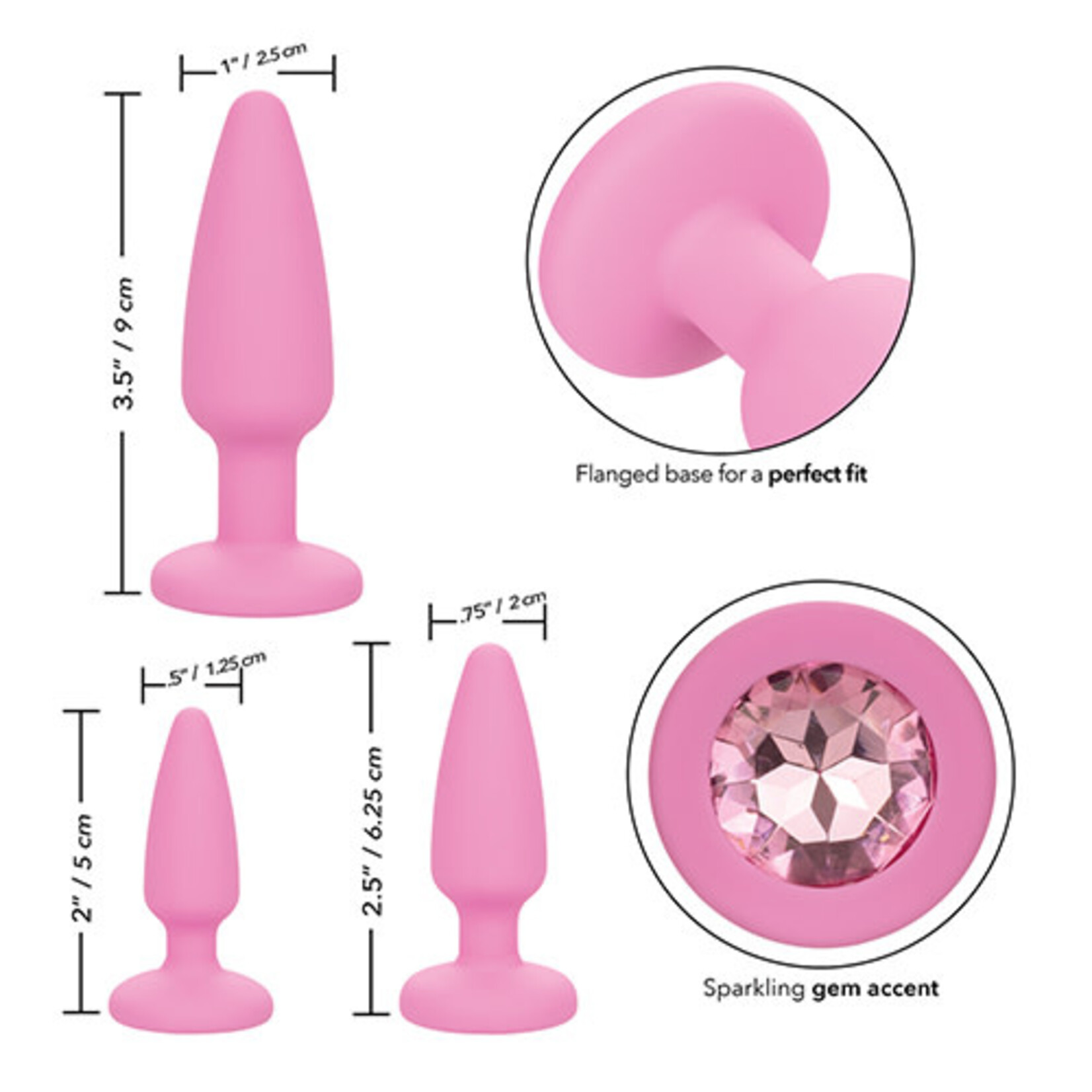 Calexotics First Time Crystal Booty Kit Silicone Probes (3 piece)
