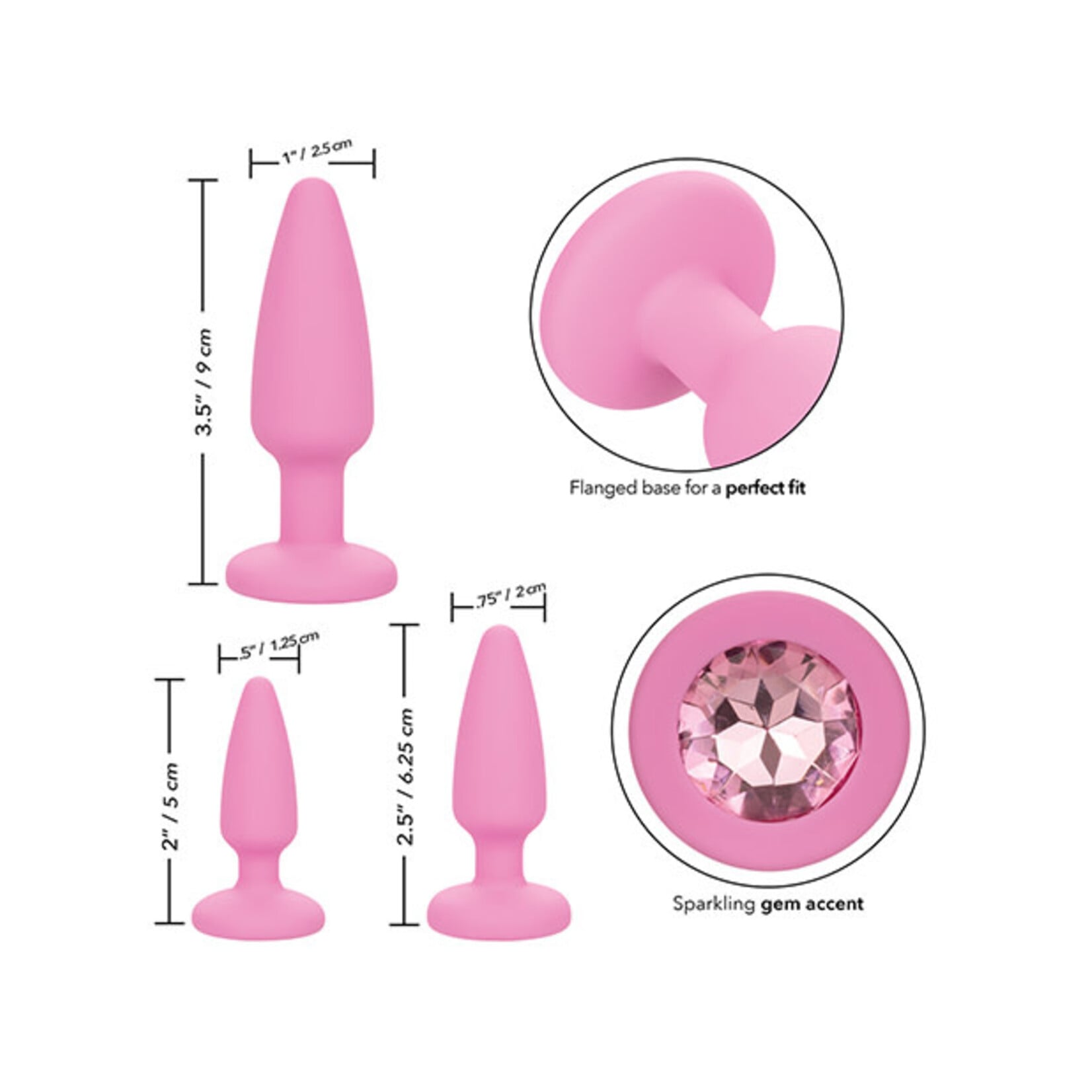 Calexotics First Time Crystal Booty Kit Silicone Probes (3 piece)