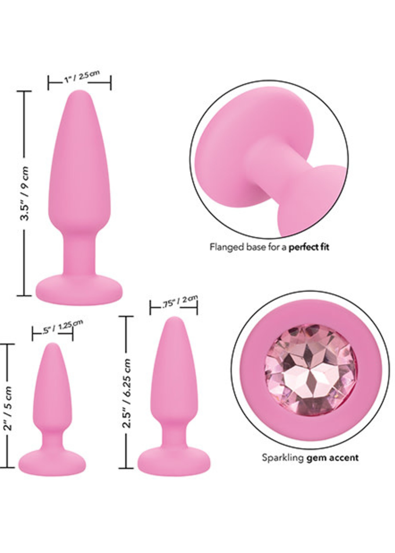 Calexotics First Time Crystal Booty Kit Silicone Probes (3 piece)