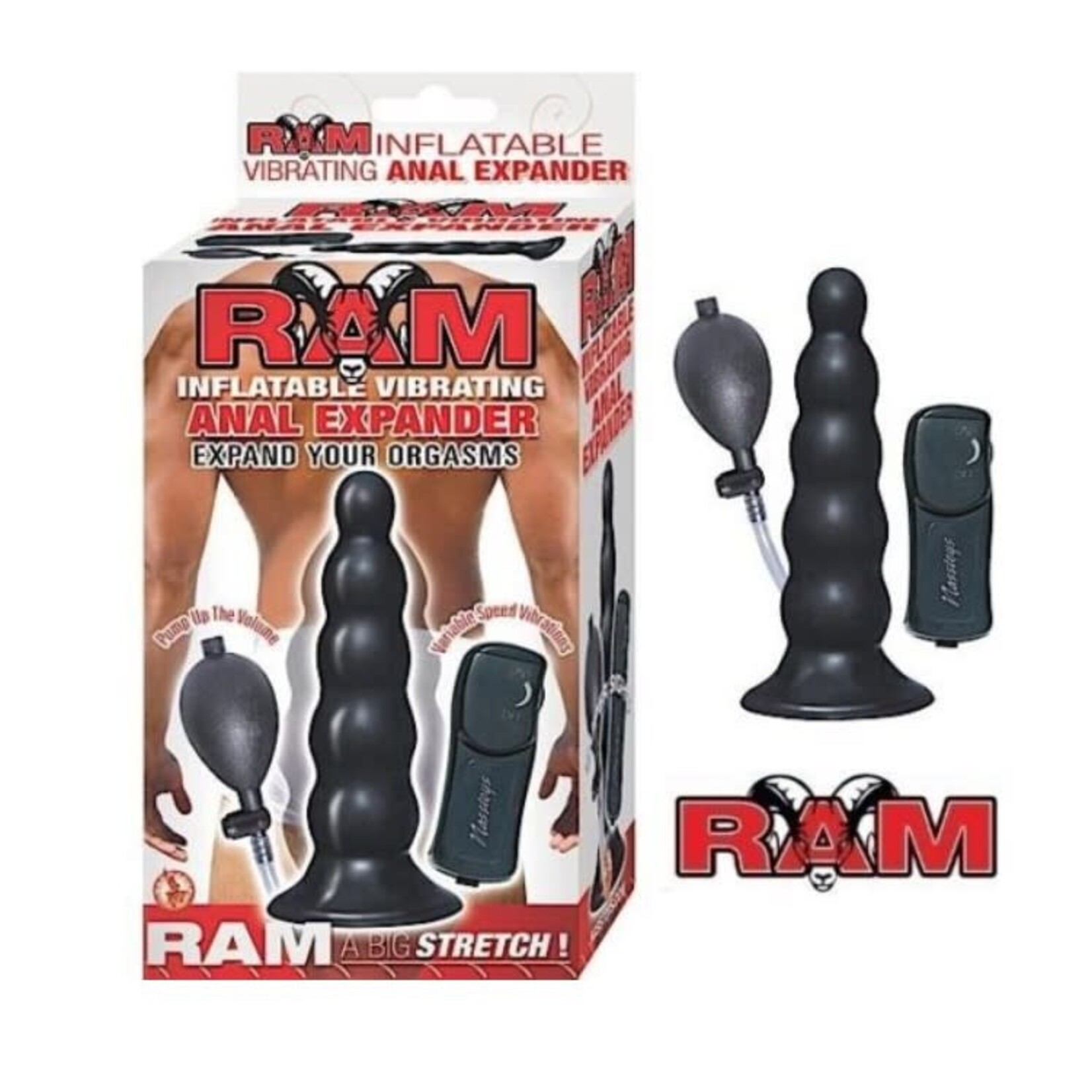 NassToys Ram Inflatable Vibrating Anal Expander - Black